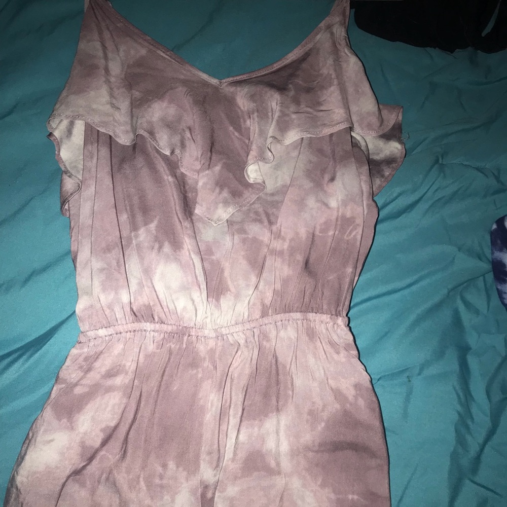 purple romper, adjustable straps